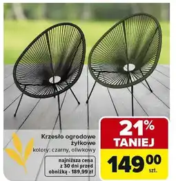 Carrefour Krzesło ogrodowe żyłkowe kolory: czarny, oliwkowy oferta