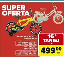 Carrefour Rower dziecięcy 12 oferta