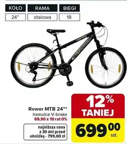 Carrefour Rower MTB 24 hamulce V-brake oferta