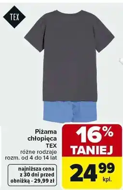 Carrefour Piżama chłopięca różne rodzaje rozm. od 4 do 14 lat oferta