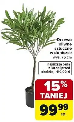 Carrefour Drzewo oliwne sztuczne w doniczce oferta