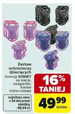 Carrefour Zestaw ochroniaczy dziecięcych licencja Disney na łokcie, nadgarstki, kolana różne rodzaje oferta