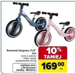 Carrefour Rowerek biegowy 11.5 Nix rama z nyłonu, maks. waga użytkownika oferta