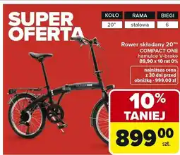 Carrefour Rower składany 20 Compact One hamulce V-brake 89,90 x 10 rat 0% oferta