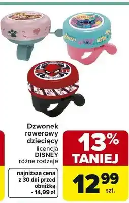 Carrefour Dzwonek rowerowy dziecięcy licencja Disney różne rodzaje oferta