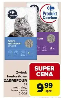 Carrefour Żwirek bentonitowy 5l neutralny, lawendowy, morski oferta