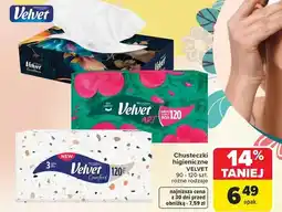Carrefour Chusteczki higieniczne Velvet 90 - 120 szt. różne rodzaje oferta