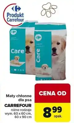 Carrefour Maty chłonne dla psa różne rodzaje wym. 60 x 60 cm, 60 x 90 cm oferta