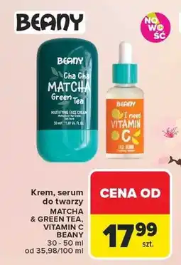 Carrefour Krem, serum do twarzy MATCHA & GREEN TEA, VITAMIN C, E, B5 oferta