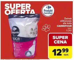 Carrefour Żwirek silikonowy dla kota 3,8 l, 3,2/l oferta