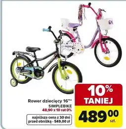 Carrefour Rower dziecięcy 16 Simplebike oferta