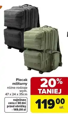 Carrefour Plecak militarny różne rodzaje oferta