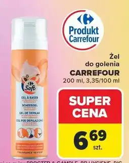 Carrefour Żel do golenia Carrefour 200ml, 3.35/100ml oferta