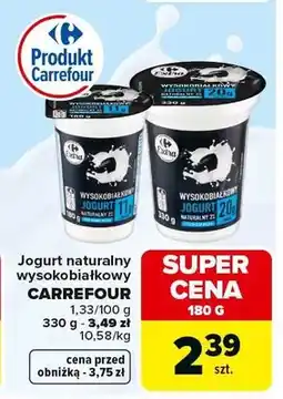 Carrefour Jogurt naturalny wysokobiałkowy oferta