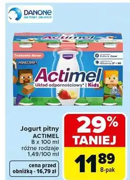 Carrefour Jogurt pitny actimel układ odpornościowy kids różne rodzaje oferta