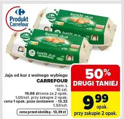 Carrefour Jaja od kur z wolnego wybiegu rozmiar L oferta