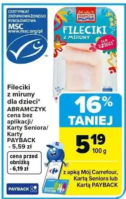 Carrefour Fileciki z miruny dla dzieci oferta
