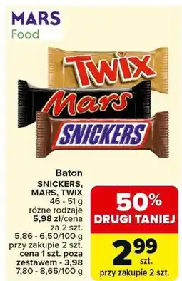 Carrefour Baton Snickers, Mars, Twix różne rodzaje oferta