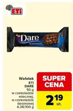 Carrefour Wafelek Dare w czekoladzie mlecznej, w czekoladzie z orzechem oferta