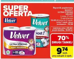 Carrefour Ręcznik papierowy Boost!, Ultra Strong, Velvet 1 rolka, 2 rolki, 3-warstwowy oferta