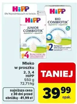 Carrefour Mleko w proszku Junior Combiotik 2, 3, 4 Hipp różne rodzaje oferta