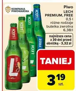 Carrefour Piwo Premium różne rodzaje butelka zwrotna oferta