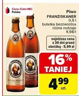 Carrefour Piwo Franziskaner butelka bezzwrotna różne rodzaje oferta