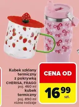 Carrefour Kubek szklany termiczny z pokrywką oferta