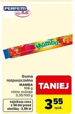 Carrefour Guma rozpuszczalna Mamba różne rodzaje oferta