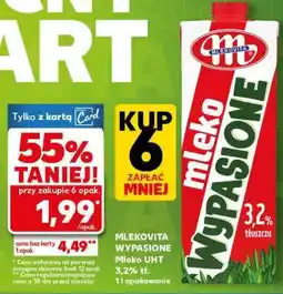 Kaufland MLEKOVITA WYPASIONE Mleko UHT 3,2% tł. 1 l opakowanie oferta