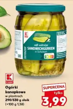Kaufland Ogórki kanapkowe w plastrach 290/530 g słoik oferta