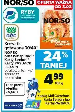Carrefour Krewetki vannamei surowe Norso oferta