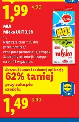 Lidl Mleko UHT 3,2% oferta