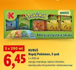 Lidl Napój Pokémon, 5-pak mango-marakuja, kaktus-limonka, mandarynka-brzoskwinia i wieloowocowy oferta
