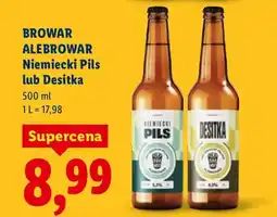 Lidl Piwo Alebrowar Niemiecki Pils lub Desitka oferta