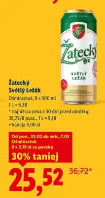Lidl Piwo Żatecký Světlý Ležák oferta