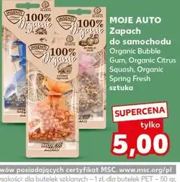 Kaufland MOJE AUTO Zapach do samochodu Organic Bubble Gum, Organic Citrus Squash, Organic Spring Fresh oferta