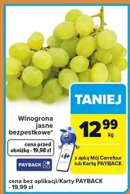 Winogrona jasne bezpestkowe