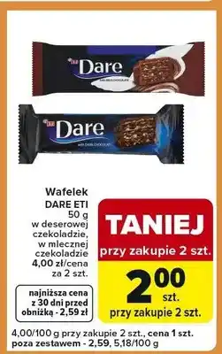 Carrefour Express Wafelek w deserowej czekoladzie, w mlecznej czekoladzie oferta