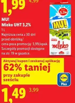 Lidl MU! Mleko UHT 3,2% oferta