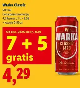 Lidl Piwo Warka Classic oferta
