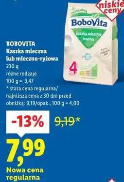Lidl BOBOVITA Kaszka mleczna lub mleczno-ryżowa oferta