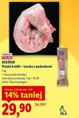 Lidl Rzeźnik Polski królik - tuszka z podrobami oferta