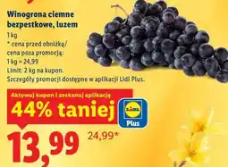 Lidl Winogrona ciemne bezpestkowe, luzem oferta