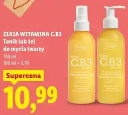 Lidl ZIAJA WITAMINA C.B3 Tonik lub żel do mycia twarzy oferta