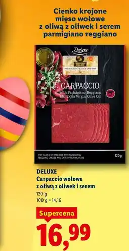 Lidl DELUXE Carpaccio wołowe z oliwą z oliwek i serem oferta