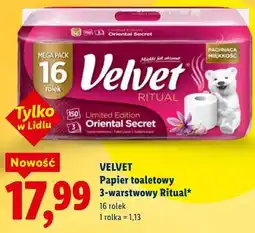 Lidl VELVET Papier toaletowy 3-warstwowy Ritual oferta