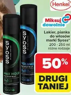 Carrefour Lakier, pianka do włosów marki Syoss oferta