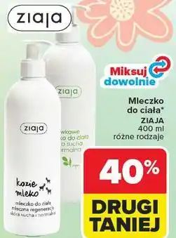 Carrefour Mleczko do ciała Ziaja różne rodzaje oferta