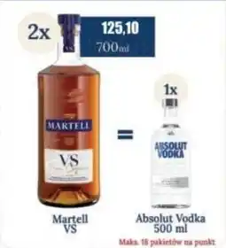 Specjał Martell vs / Absolut Vodka oferta